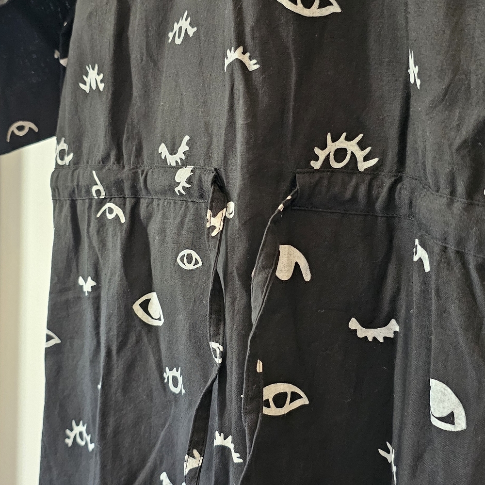 Mata Traders Cotton Dress Onyx Eyes Pattern Size S - Picture 2 of 11